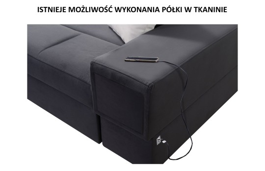 sofa z półkami 