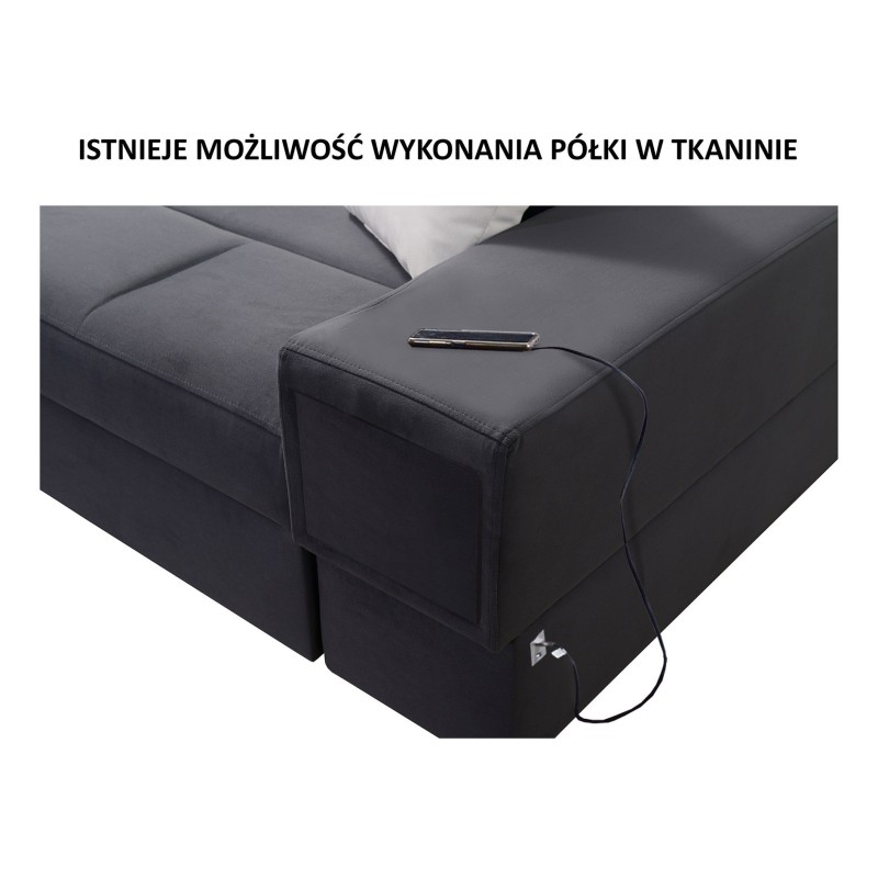 sofa z półkami 