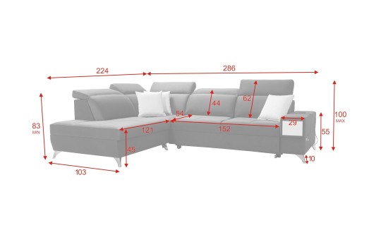 Narożnik rozkładany Bahama VI 224x364x184 