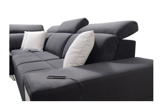 narożnik w ciemnym łatwoczyszczącym materiale 