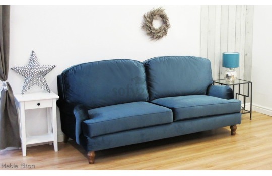 Sofa w pluszowej tkaninie Elton