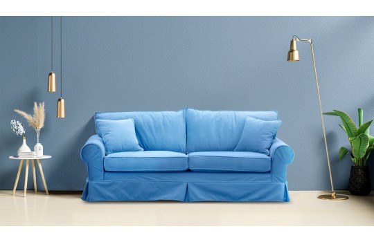 Niebieska klasyczna sofa Brylant 208