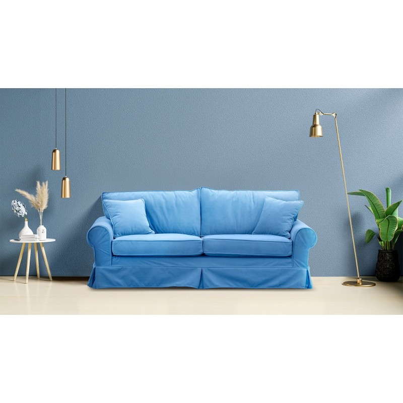 Niebieska klasyczna sofa Brylant 208