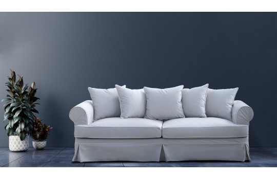 Sofa w jasnej tkaninie - Samanta 