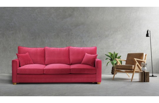 Sofa Teodor w czerwonej tkaninie