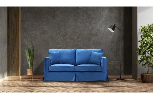 Sofa Vesper w niebieskiej tkaninie