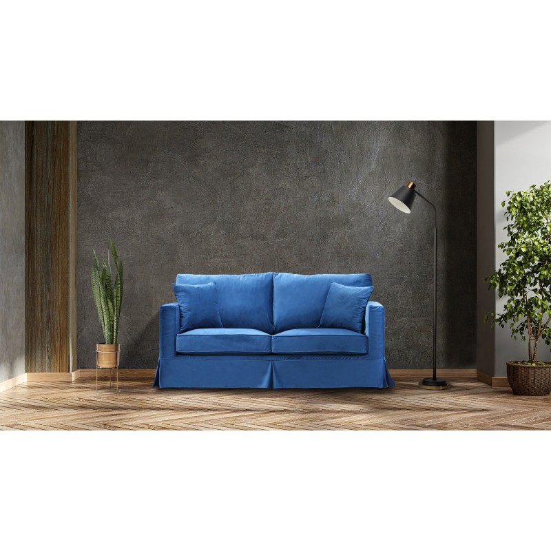 Sofa Vesper w niebieskiej tkaninie