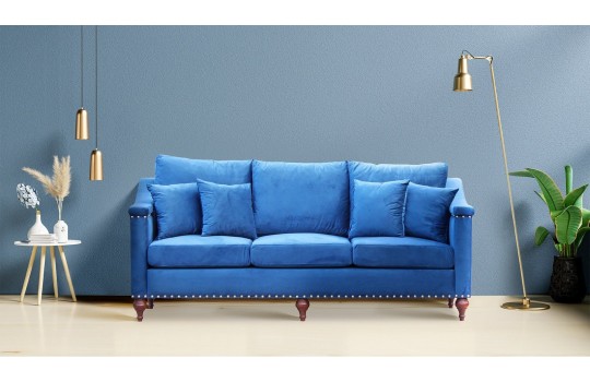 Niebieska sofa Leonardo 240 cm