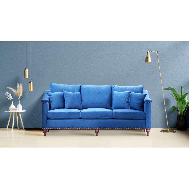 Niebieska sofa Leonardo 240 cm