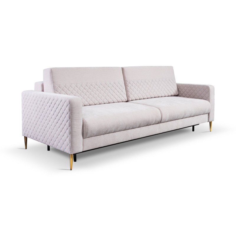 jasnoróżowa sofa do salonu 