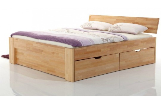 Łóżko bukowe z szufladami Pallad