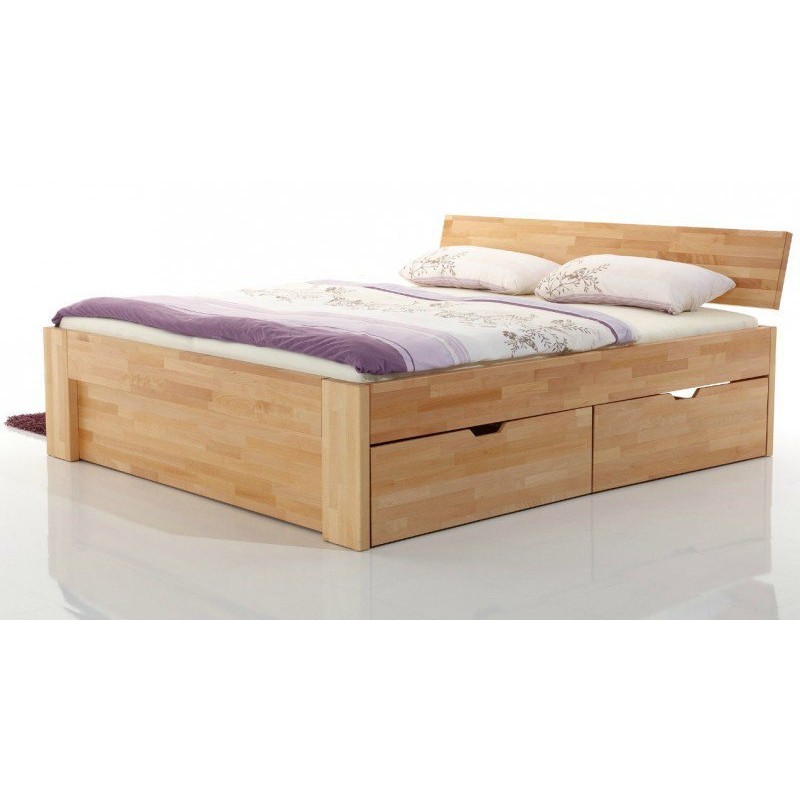Łóżko bukowe z szufladami Pallad