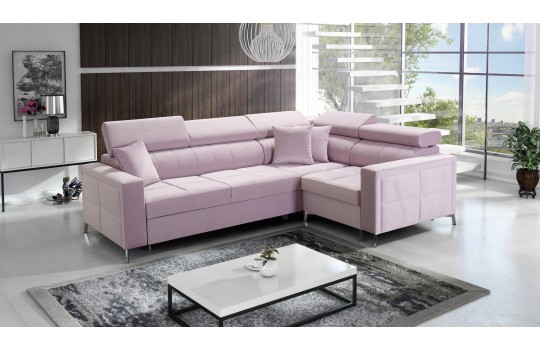 narożnik w różowej tkaninie