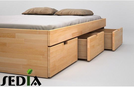 Łóżko z pojemnikiem na pościel Turkus