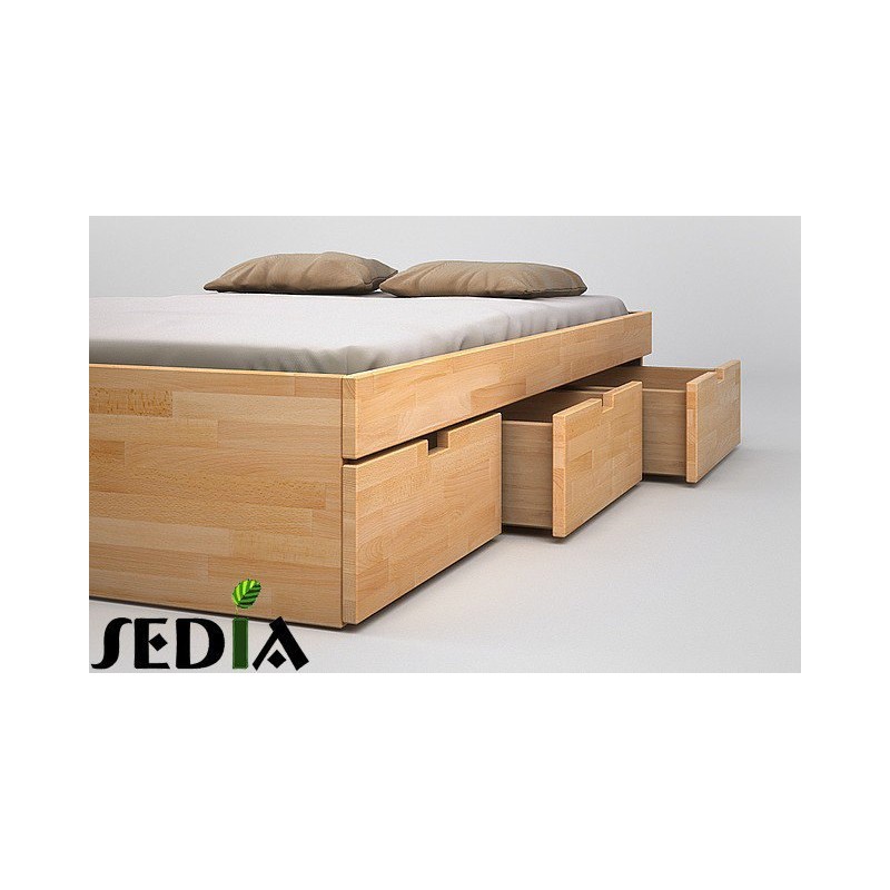 Łóżko z pojemnikiem na pościel Turkus