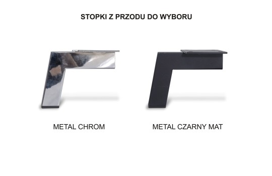 narożnik na chromowanych nogach Inglot 