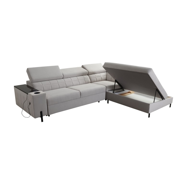 sofa z dużym pojemnikiem na pościel 