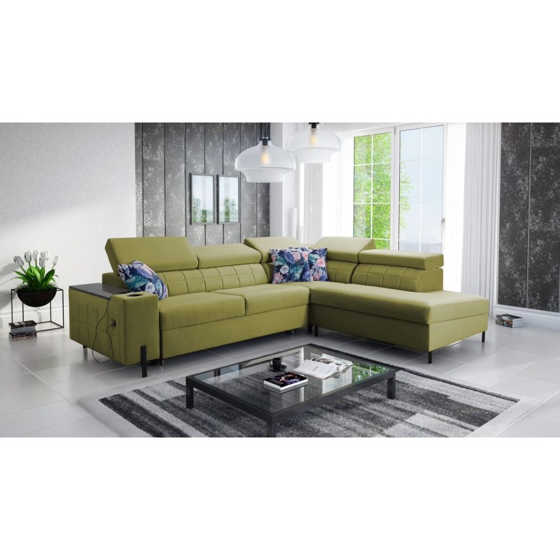 oliwkowy narożnik do salonu Demeter 