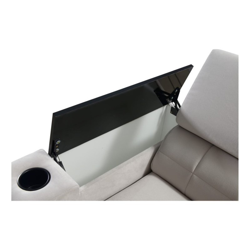 sofa z czarnymi półkami Demeter 