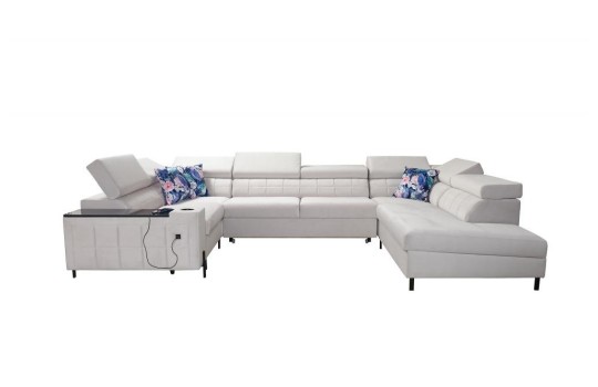 narożnik w jasnym plamoodpornym materiale 