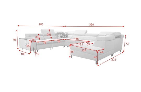 sofa w kształcie podkowy Demeter 