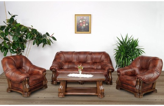 skórzany wypoczynek do salonu 