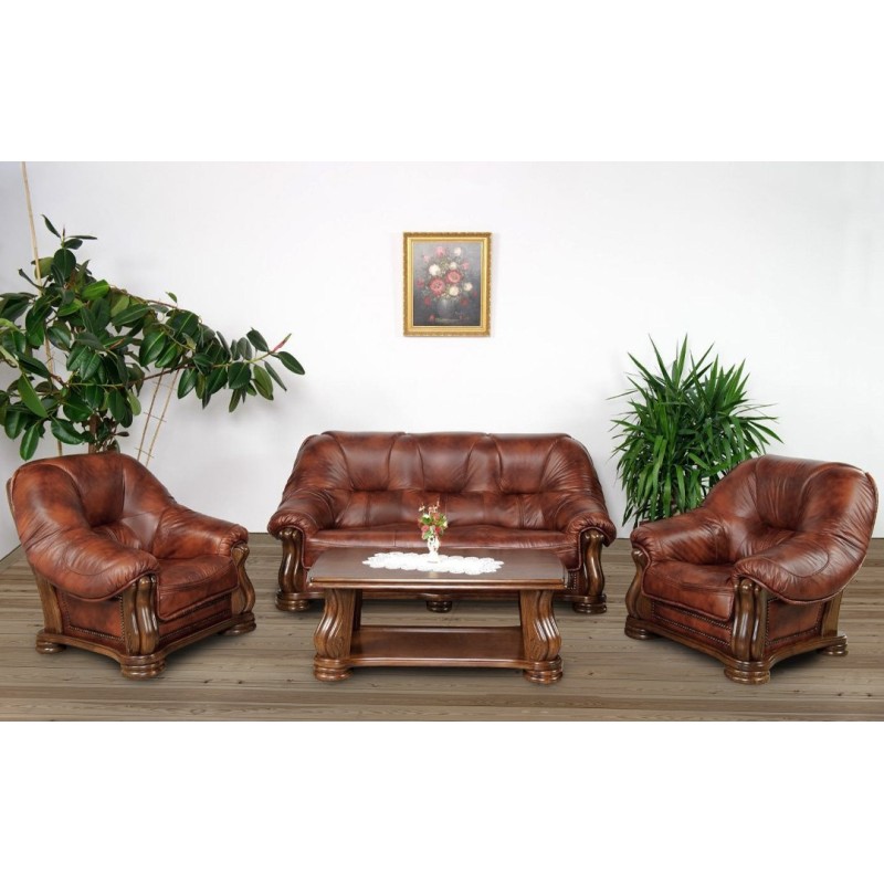 skórzany wypoczynek do salonu 