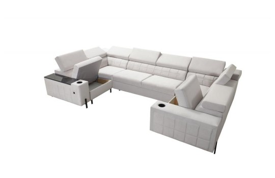 sofa z dużymi pojemnikami 
