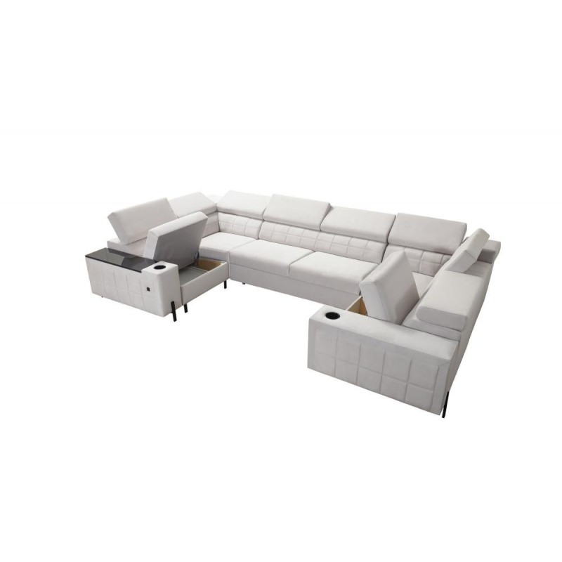 sofa z dużymi pojemnikami 