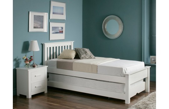 BIałe łóżko z szufladą Amara