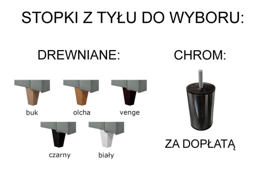 narożnik na drewnianych nogach 