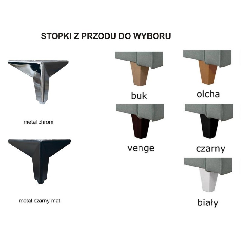 narożnik na metalowych nóżkach 