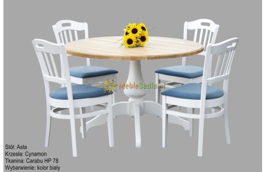 Stół na jednej nodze i 4 krzesła 