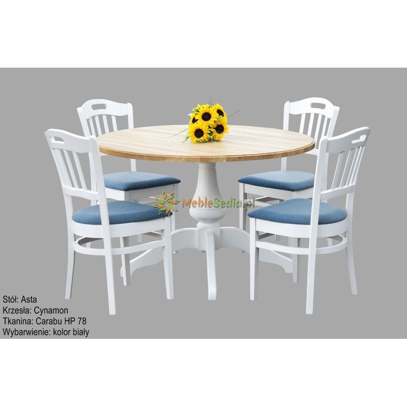 Stół na jednej nodze i 4 krzesła 