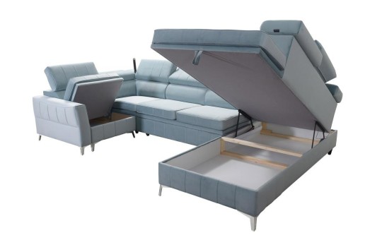 sofa narożna z dużym schowkiem 