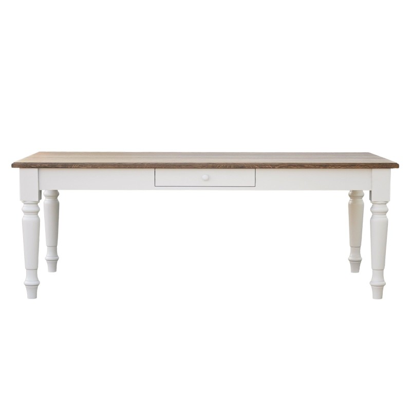 Stół z drewnianym blatem Fargo od boku