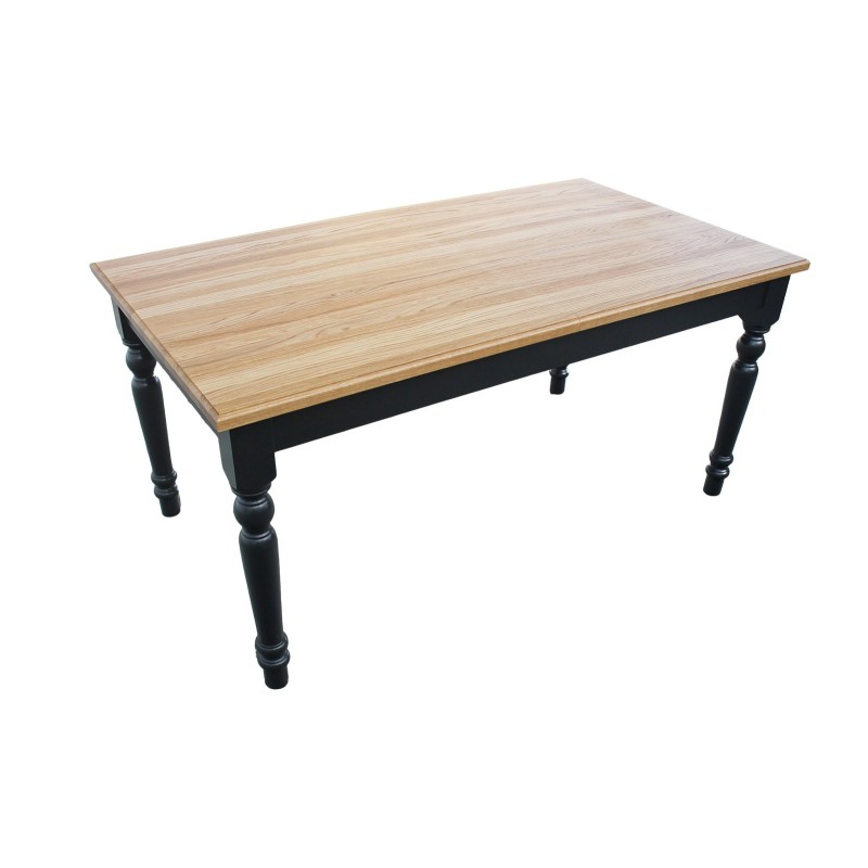 Dębowy stół z czarnymi nogami Lawenda