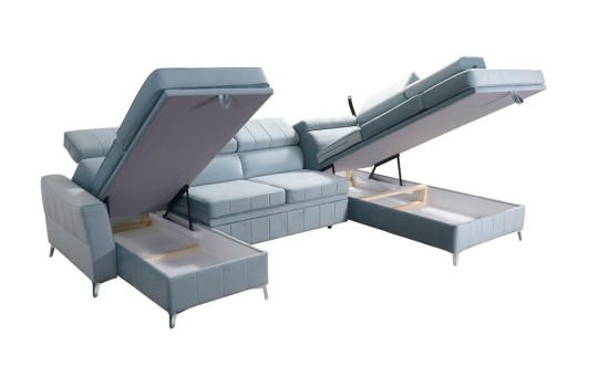 Narożnik z dwoma dużymi schowkami 