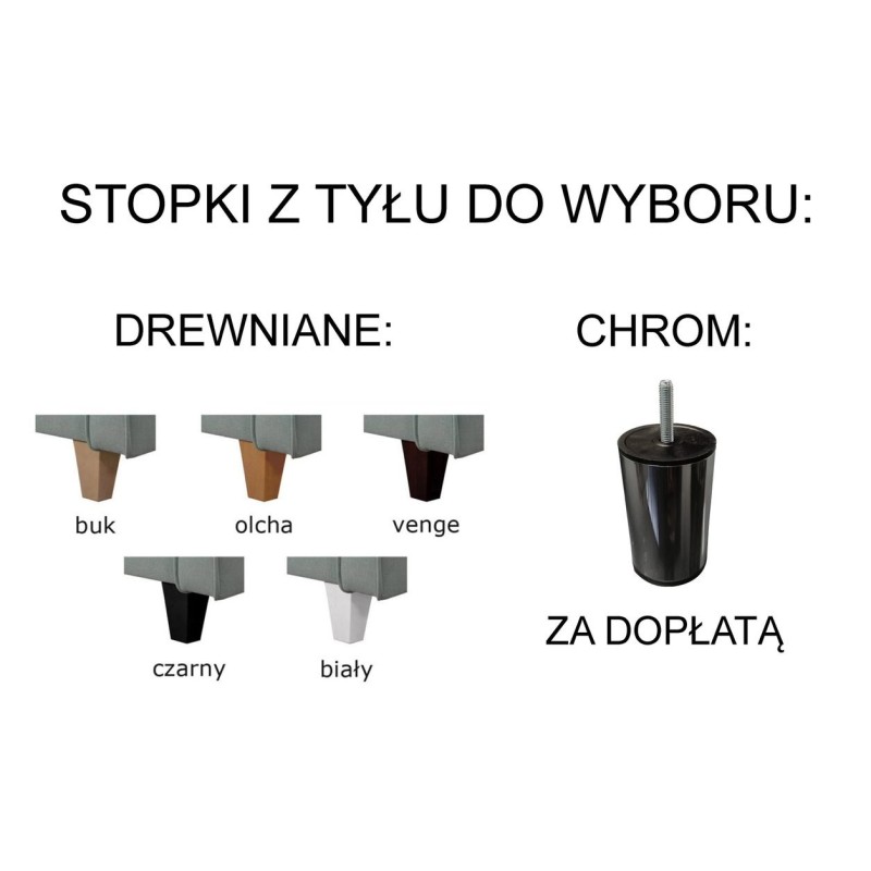 sofa z nóżkami z drewna 