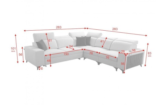 narożnik w łatwoczyszczącym materiale 