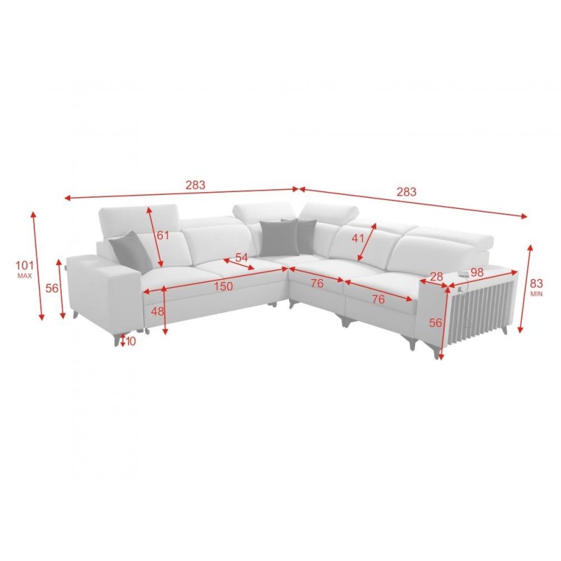 narożnik w łatwoczyszczącym materiale 