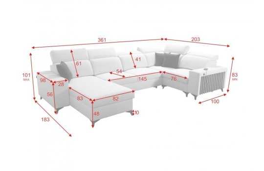 narożnik z drewnianymi lamelami 