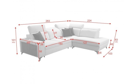 sofa w pluszowej tkaninie Niobe 