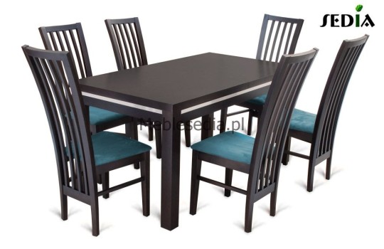 Komplet drewniany stół i krzesła Riso