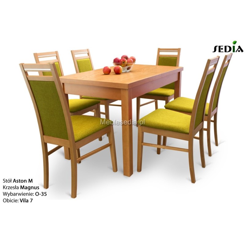 Stół drewniany i krzesła do salonu