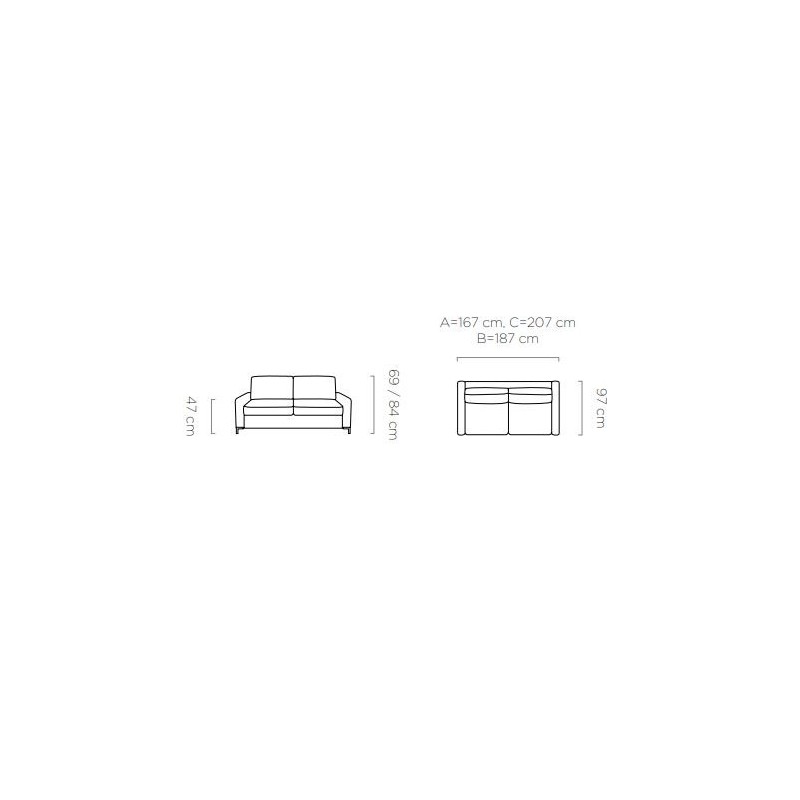 kanapa z włoskim stelażem Katina 