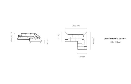sofa w kształcie litery L