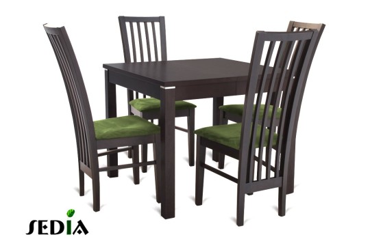 Stół kwadratowy z 4 krzesłami Riso