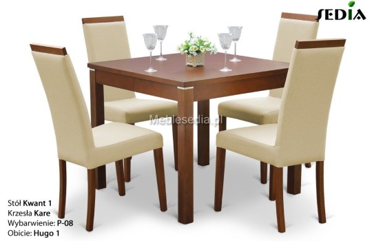 Stół i krzesła Kare 