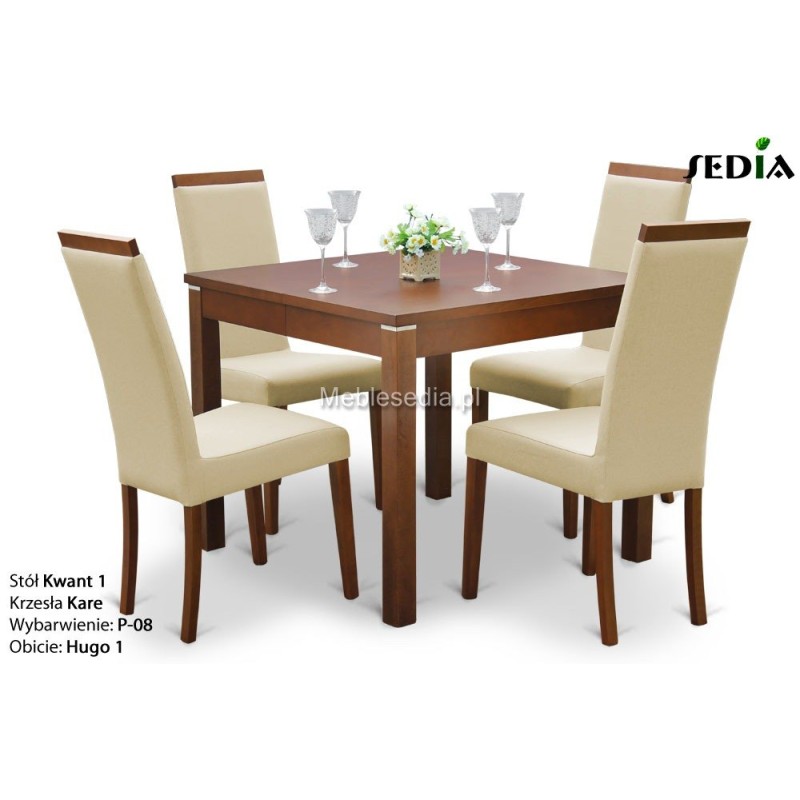 Stół i krzesła Kare 